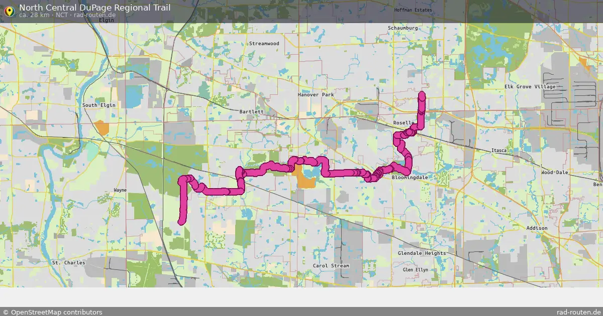 North Central DuPage Regional Trail (NCT) – Fernradroute auf Rad-Routen.de