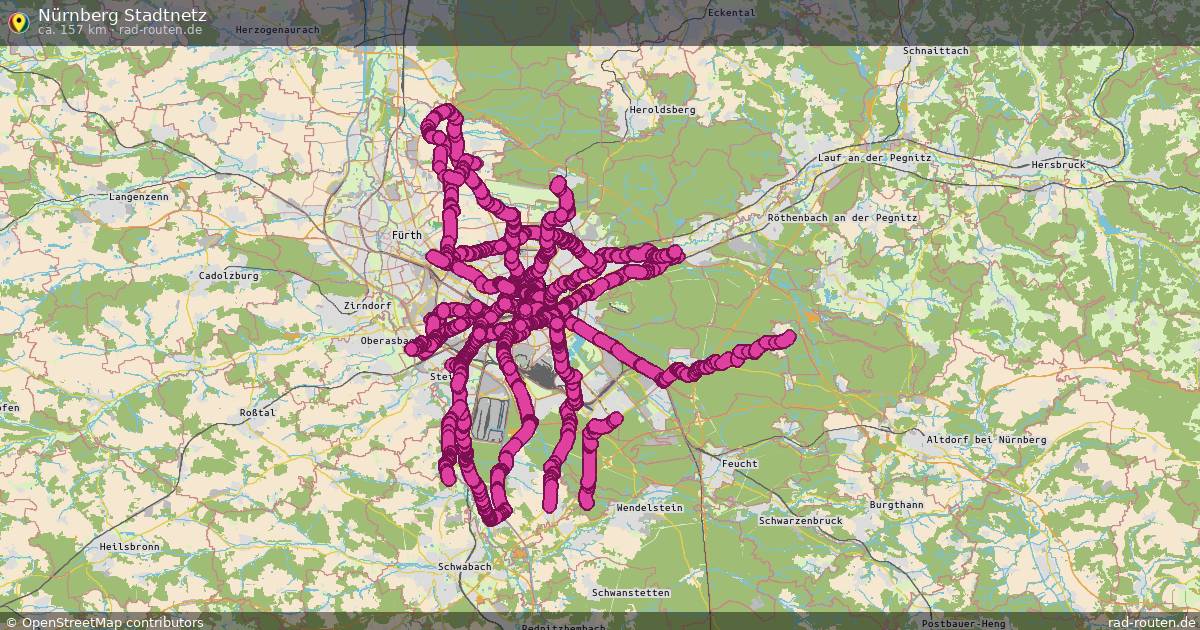 Nürnberg Stadtnetz – Fernradroute auf Rad-Routen.de