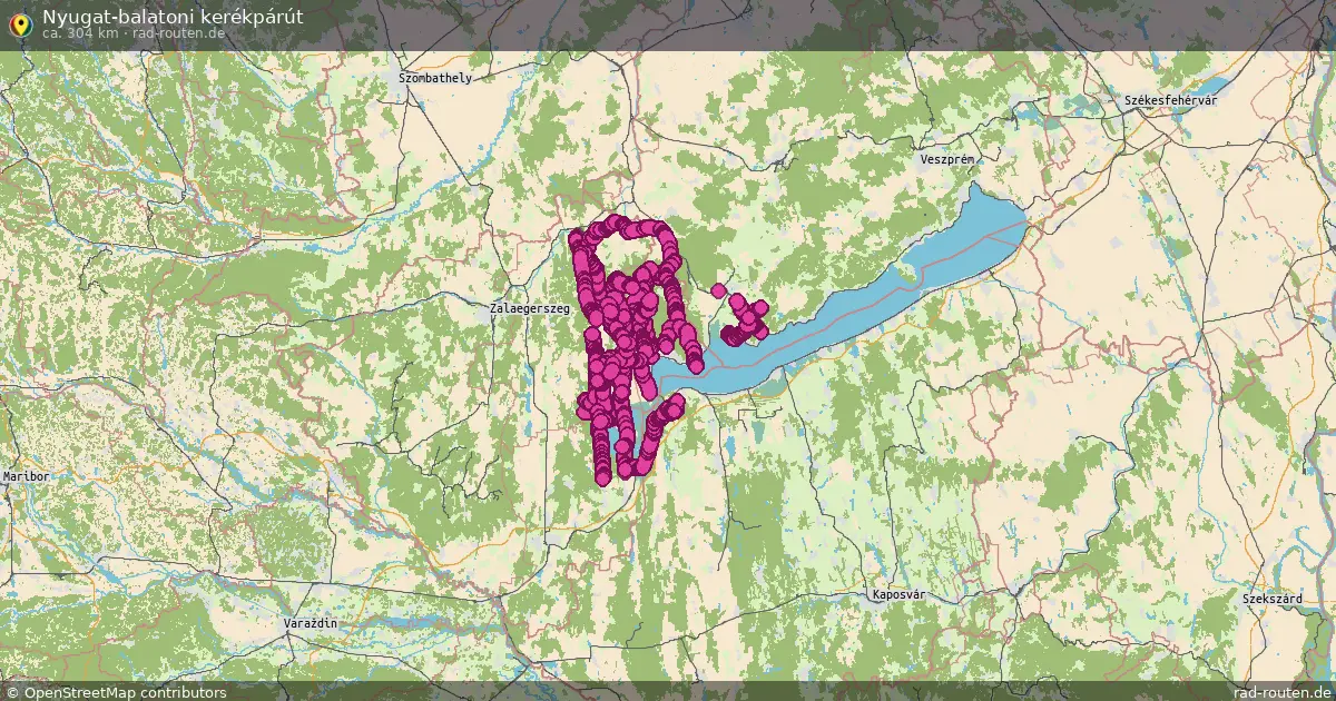 Nyugat-balatoni kerékpárút – Fernradroute auf Rad-Routen.de
