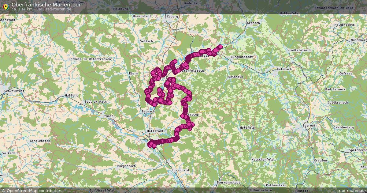 Oberfränkische Marientour (OM) – Fernradroute auf Rad-Routen.de
