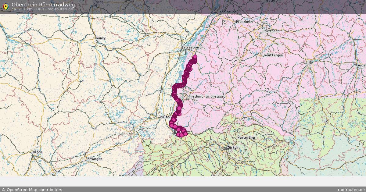Oberrhein Römerradweg (OrR) – Fernradroute auf Rad-Routen.de