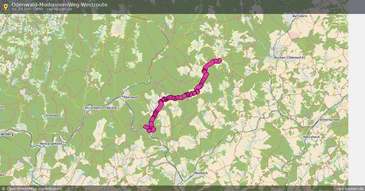Odenwald-Madonnen-Weg Westroute (OMW) – Fernradroute auf Rad-Routen.de