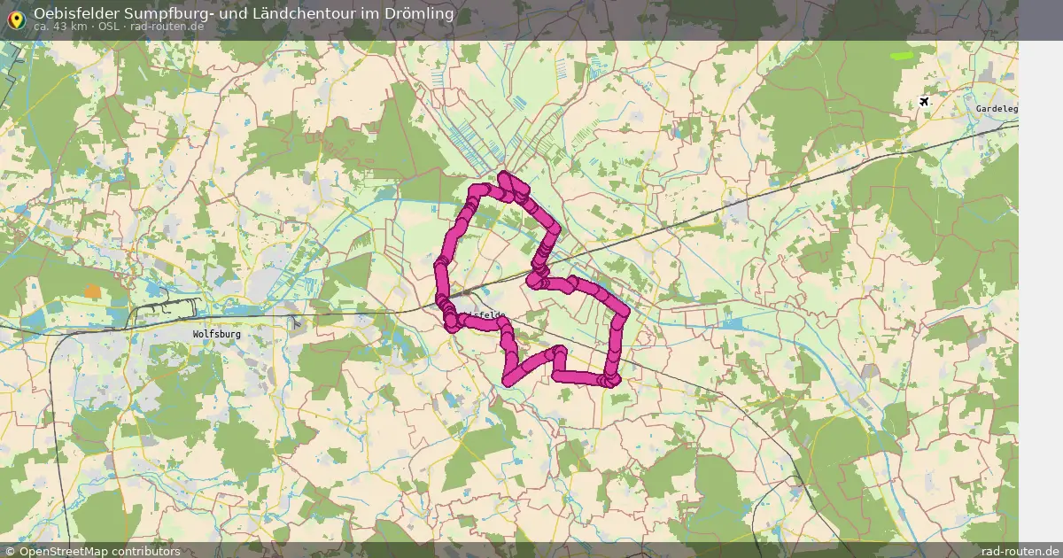 Oebisfelder Sumpfburg- und Ländchentour im Drömling (OSL) – Fernradroute auf Rad-Routen.de