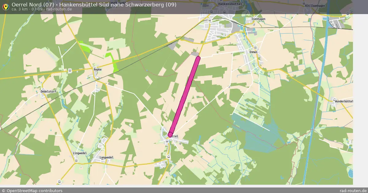 Oerrel Nord (07) - Hankensbüttel Süd nahe Schwarzerberg (09) (07-09) – Fernradroute auf Rad-Routen.de