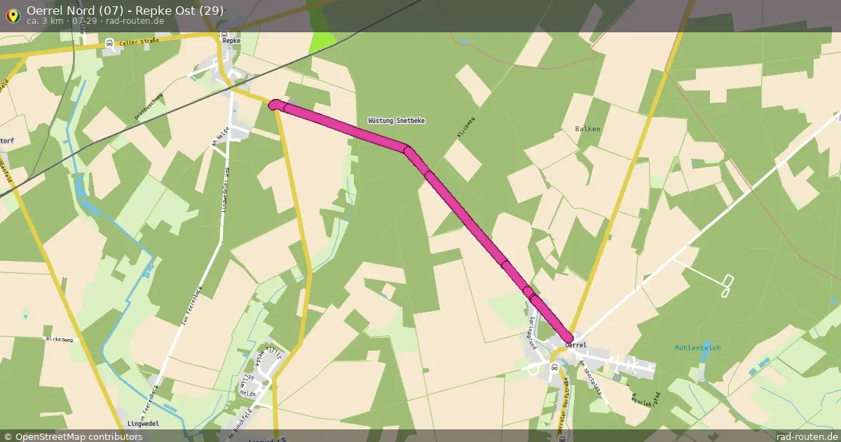 Oerrel Nord (07) - Repke Ost (29) (07-29) – Fernradroute auf Rad-Routen.de