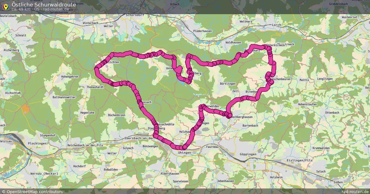 Östliche Schurwaldroute (ÖS) – Fernradroute auf Rad-Routen.de