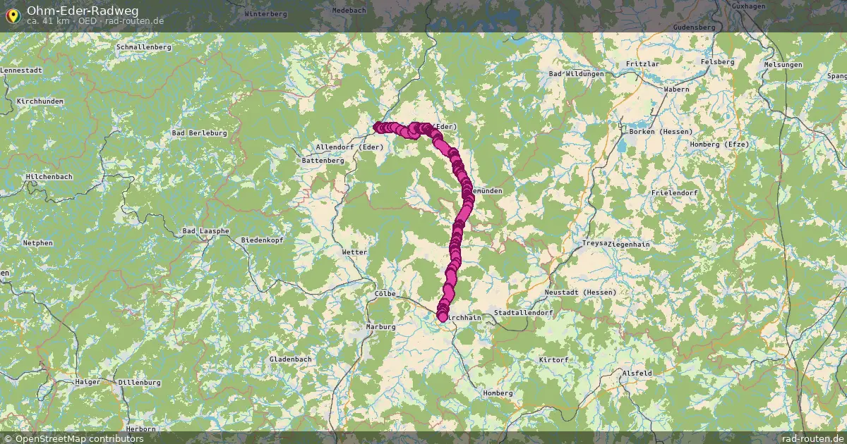 Ohm-Eder-Radweg (OEd) – Fernradroute auf Rad-Routen.de