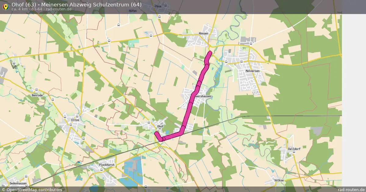 Ohof (63) - Meinersen Abzweig Schulzentrum (64) (63-64) – Fernradroute auf Rad-Routen.de