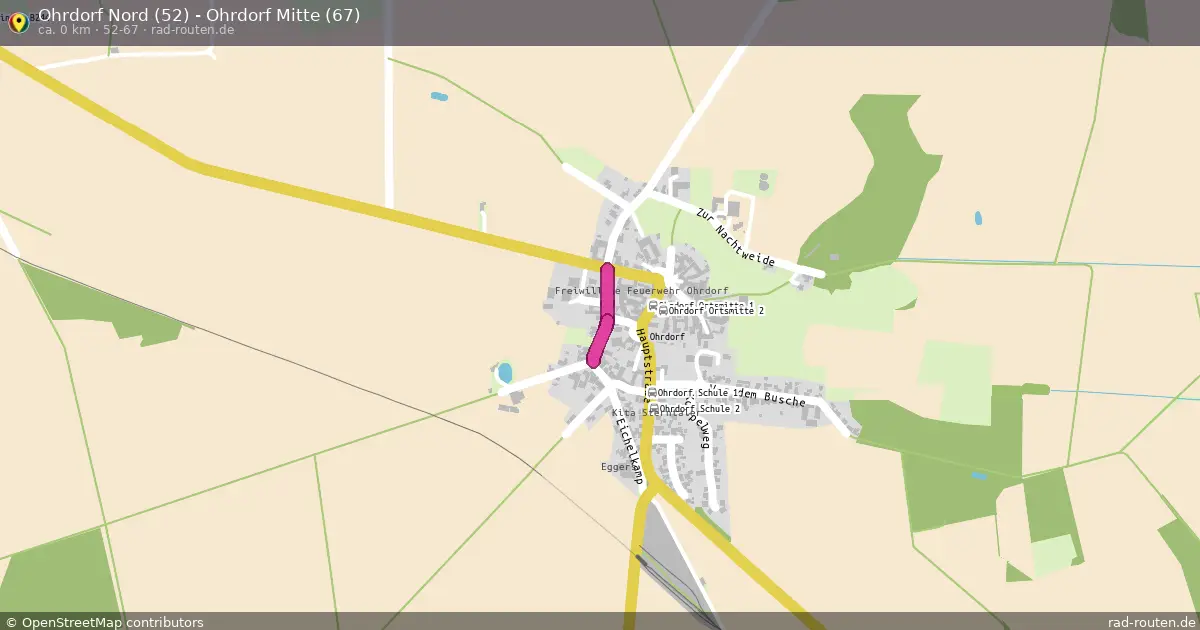 Ohrdorf Nord (52) - Ohrdorf Mitte (67) (52-67) – Fernradroute auf Rad-Routen.de