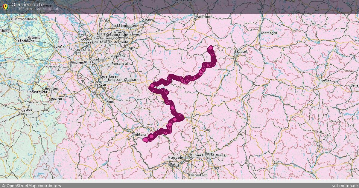 Oranierroute – Fernradroute auf Rad-Routen.de