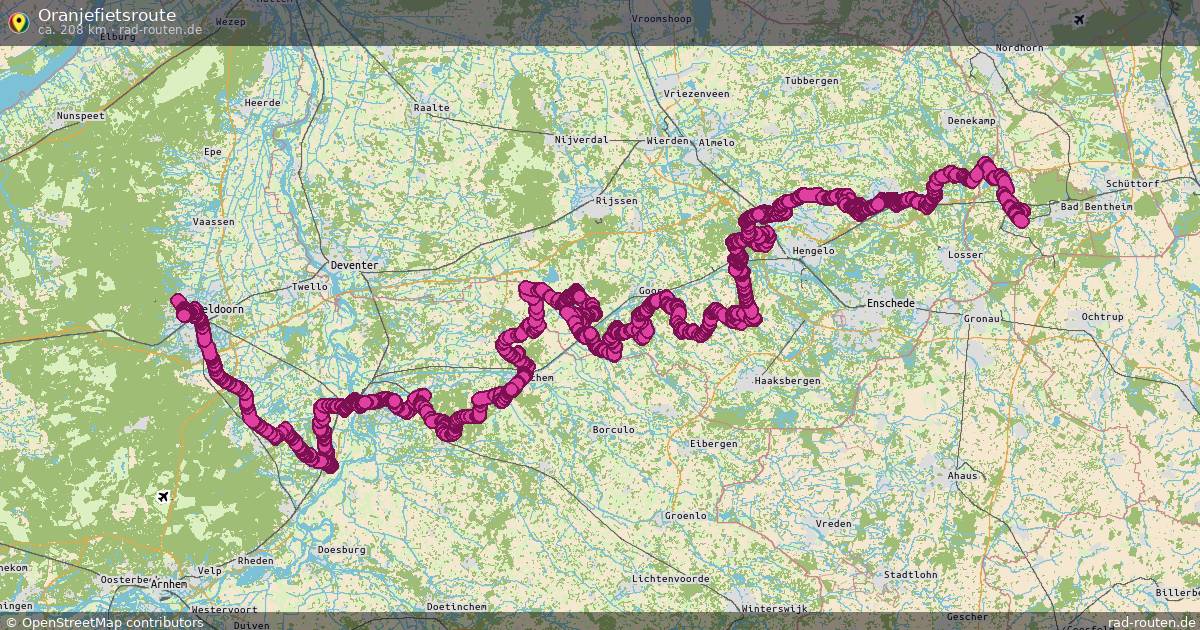 Oranjefietsroute – Fernradroute auf Rad-Routen.de