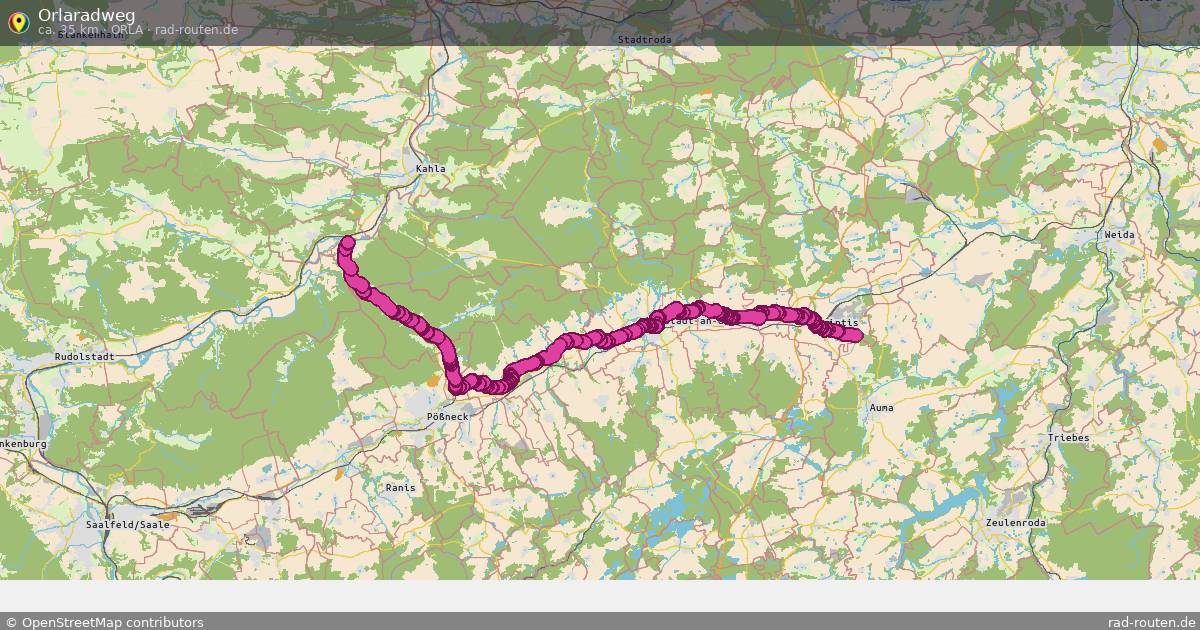 Orlaradweg (Orla) – Fernradroute auf Rad-Routen.de