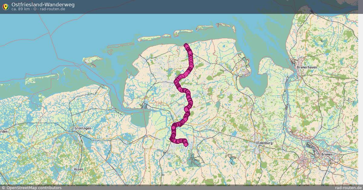 Ostfriesland-Wanderweg (O) – Fernradroute auf Rad-Routen.de