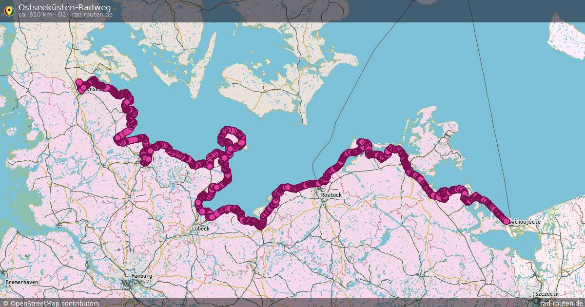 Ostseeküsten-Radweg (D2) – Fernradroute auf Rad-Routen.de
