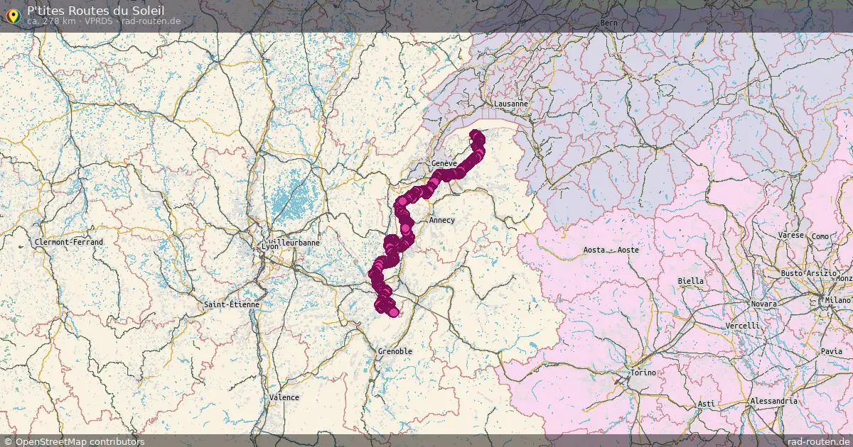 P'tites Routes du Soleil (VPRDS) – Fernradroute auf Rad-Routen.de