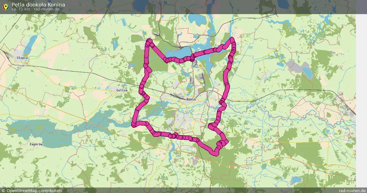 Pętla dookoła Konina – Fernradroute auf Rad-Routen.de