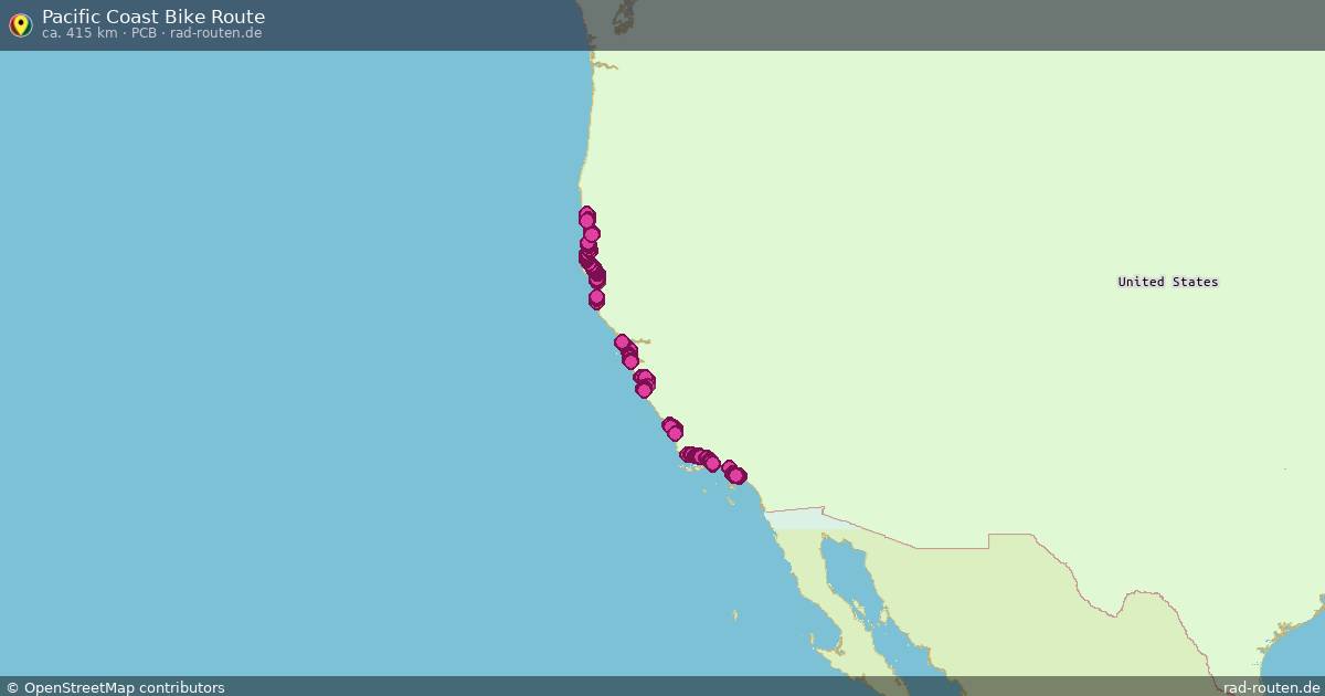 Pacific Coast Bike Route (PCB) – Fernradroute auf Rad-Routen.de
