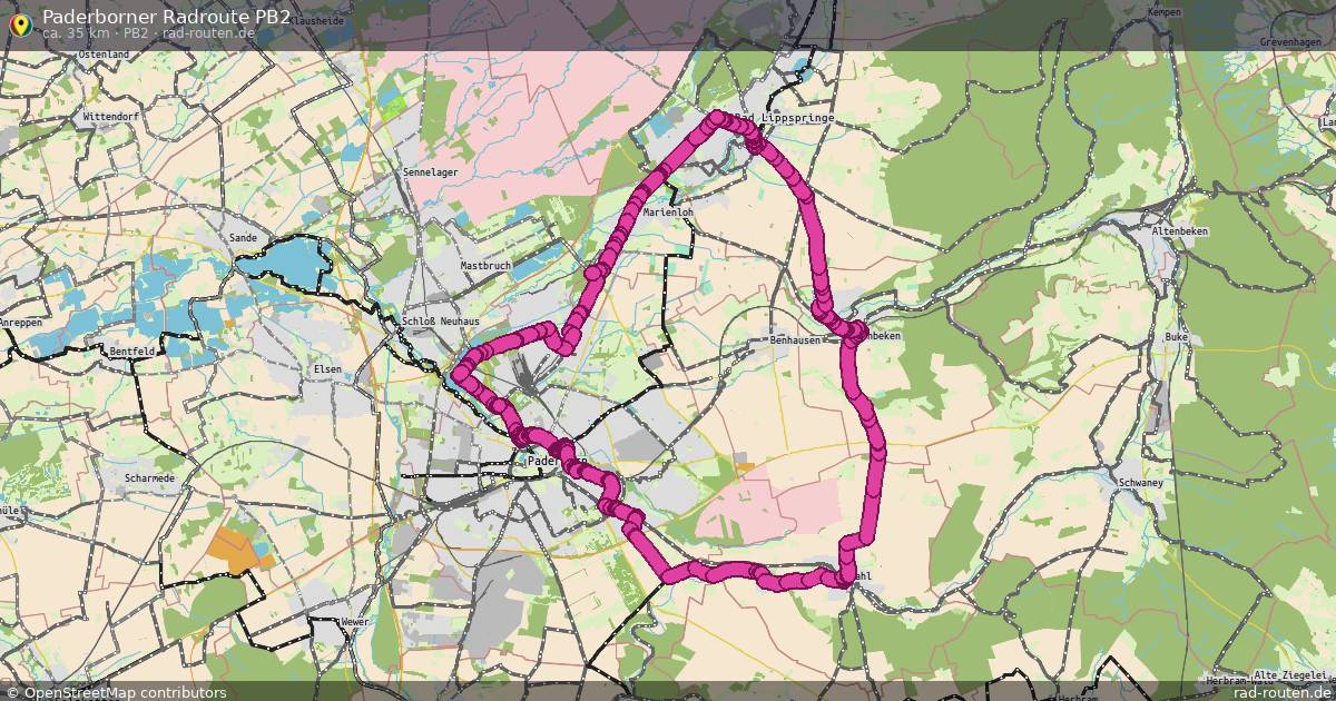 Paderborner Radroute PB2 (PB2) – Fernradroute auf Rad-Routen.de