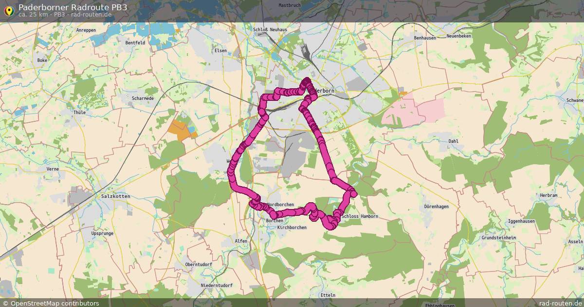 Paderborner Radroute PB3 (PB3) – Fernradroute auf Rad-Routen.de