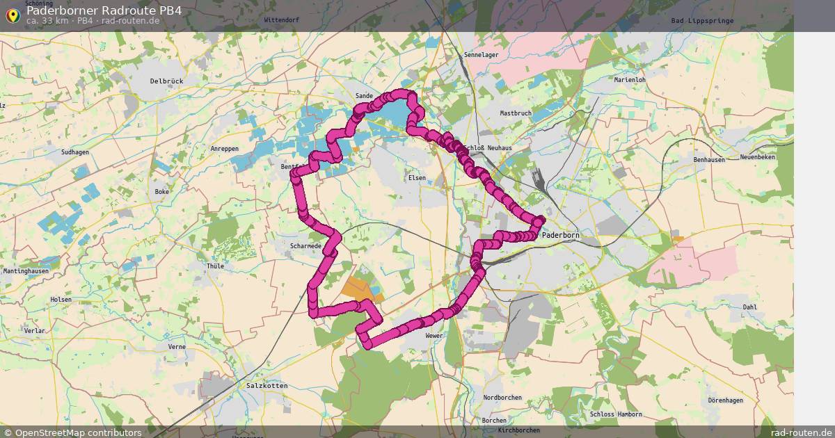 Paderborner Radroute PB4 (PB4) – Fernradroute auf Rad-Routen.de