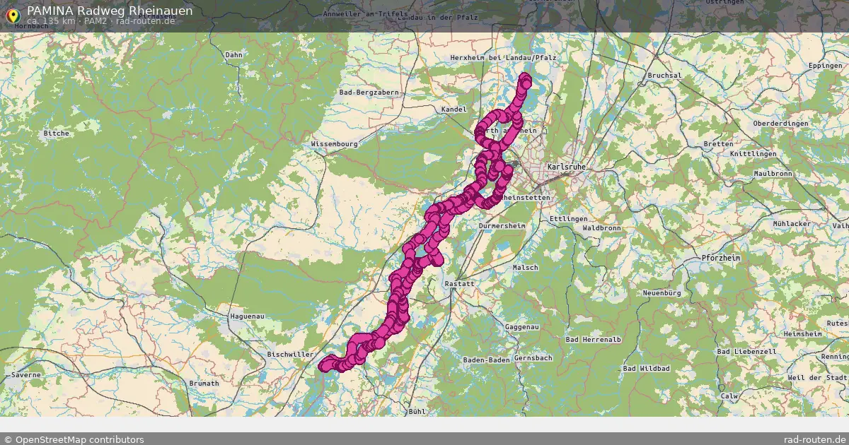 PAMINA Radweg Rheinauen (PAM2) – Fernradroute auf Rad-Routen.de