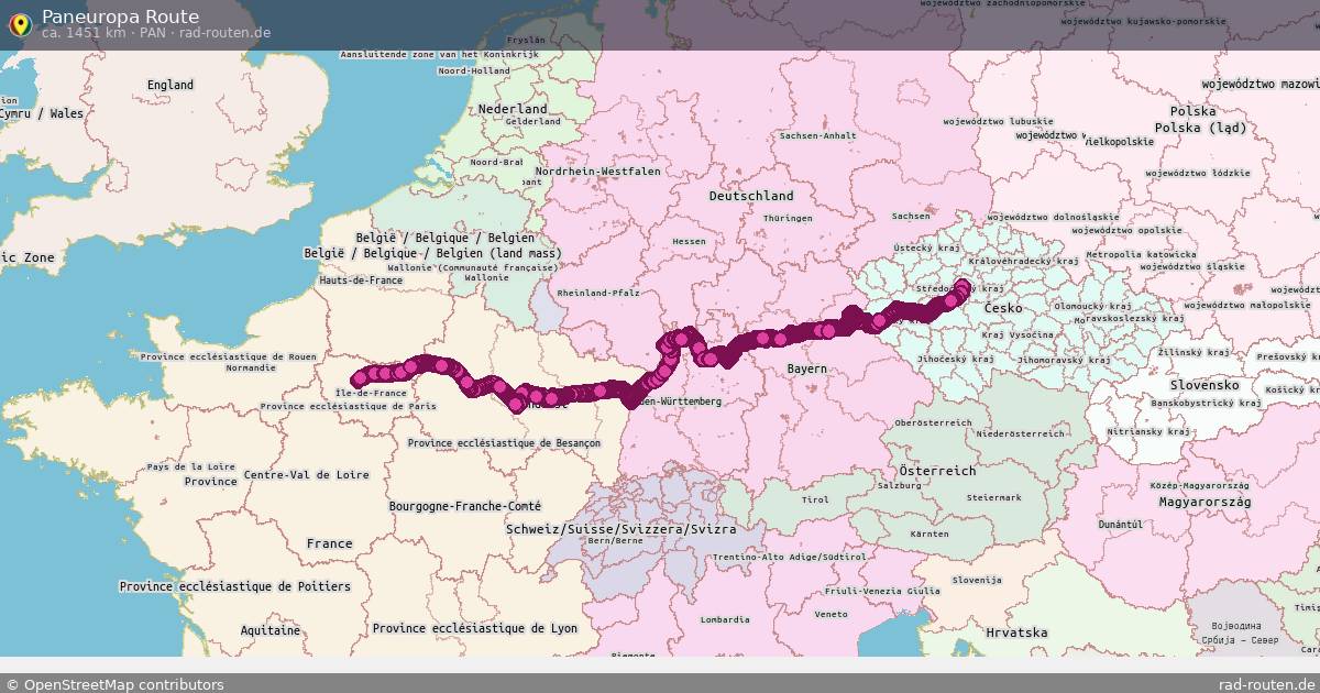 Paneuropa Route (PAN) – Fernradroute auf Rad-Routen.de