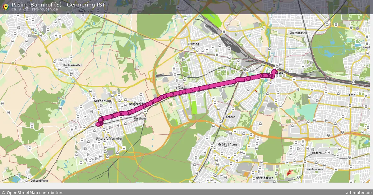 Pasing Bahnhof (S) - Germering (S) – Fernradroute auf Rad-Routen.de