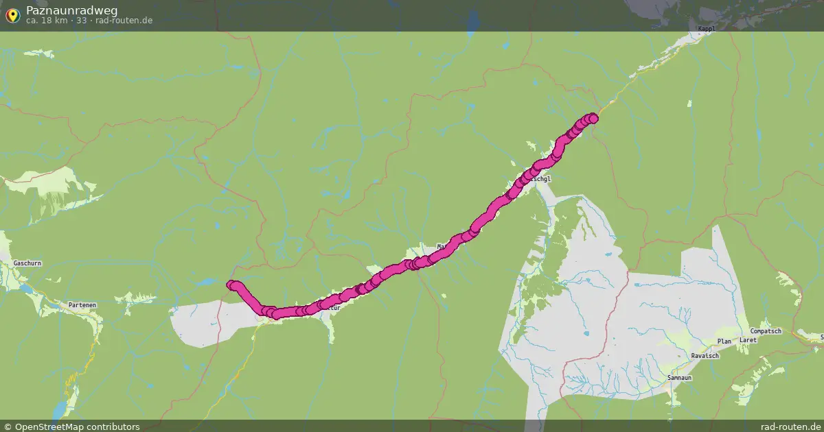 Paznaunradweg (33) – Fernradroute auf Rad-Routen.de