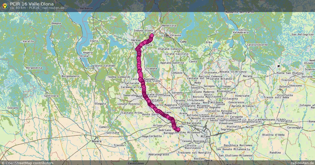 PCIR 16 Valle Olona (PCR16) – Fernradroute auf Rad-Routen.de