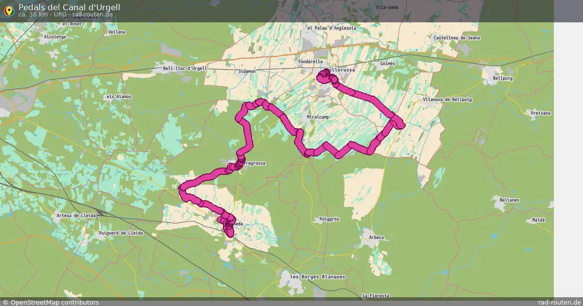 Pedals del Canal d'Urgell (URG) – Fernradroute auf Rad-Routen.de