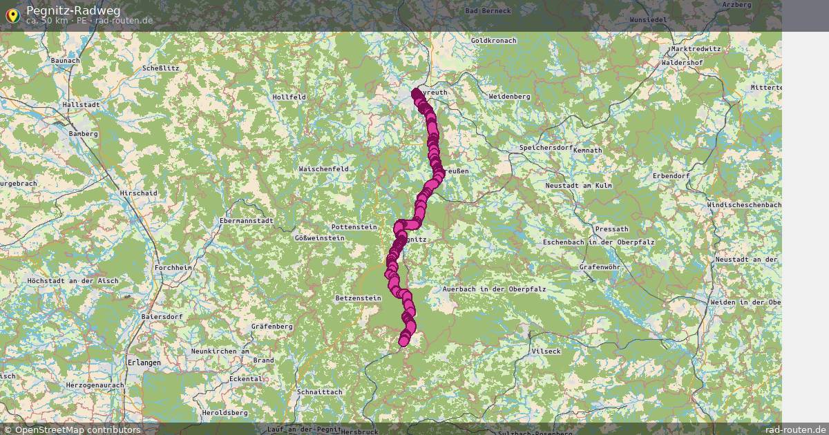Pegnitz-Radweg (PE) – Fernradroute auf Rad-Routen.de