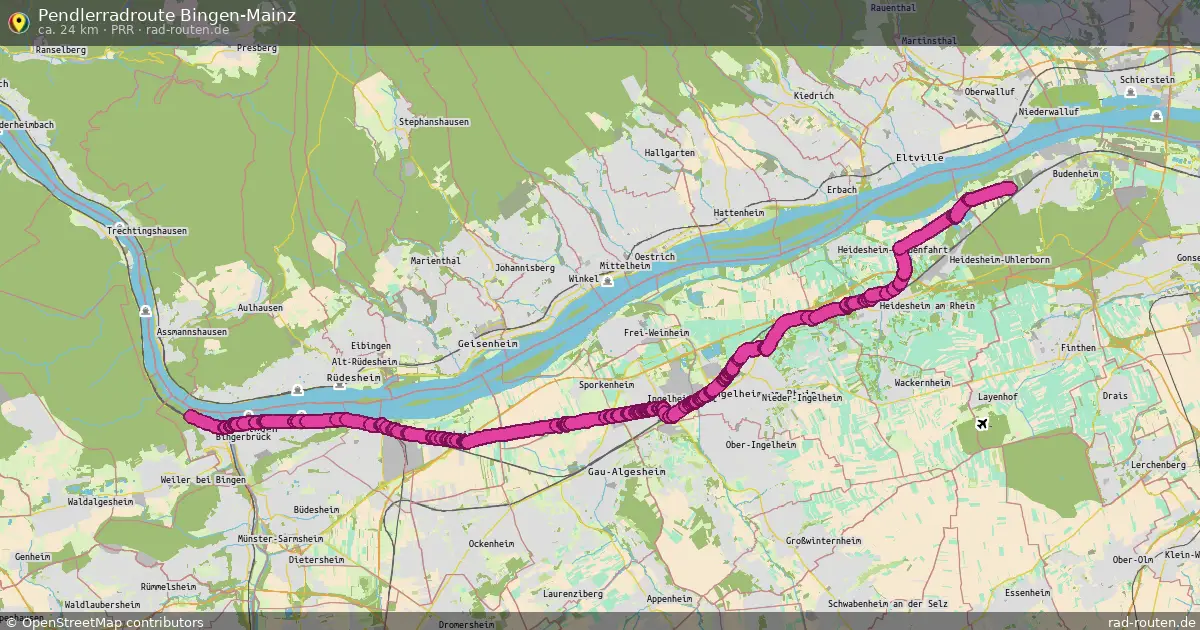 Pendlerradroute Bingen-Mainz (PRR) – Fernradroute auf Rad-Routen.de
