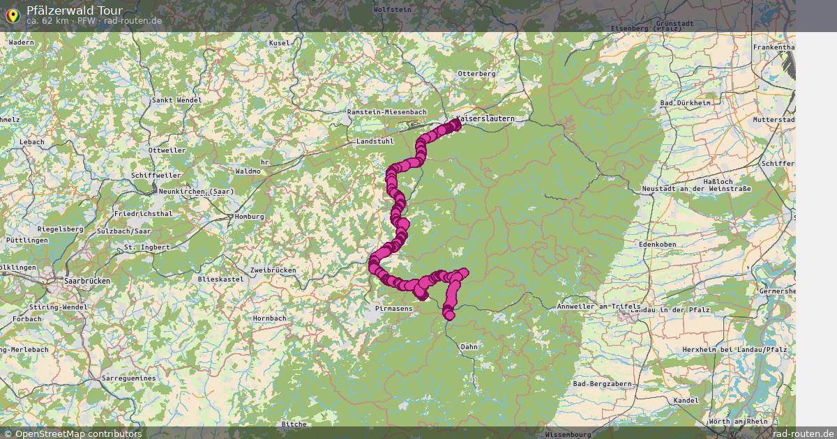 Pfälzerwald Tour (PfW) – Fernradroute auf Rad-Routen.de