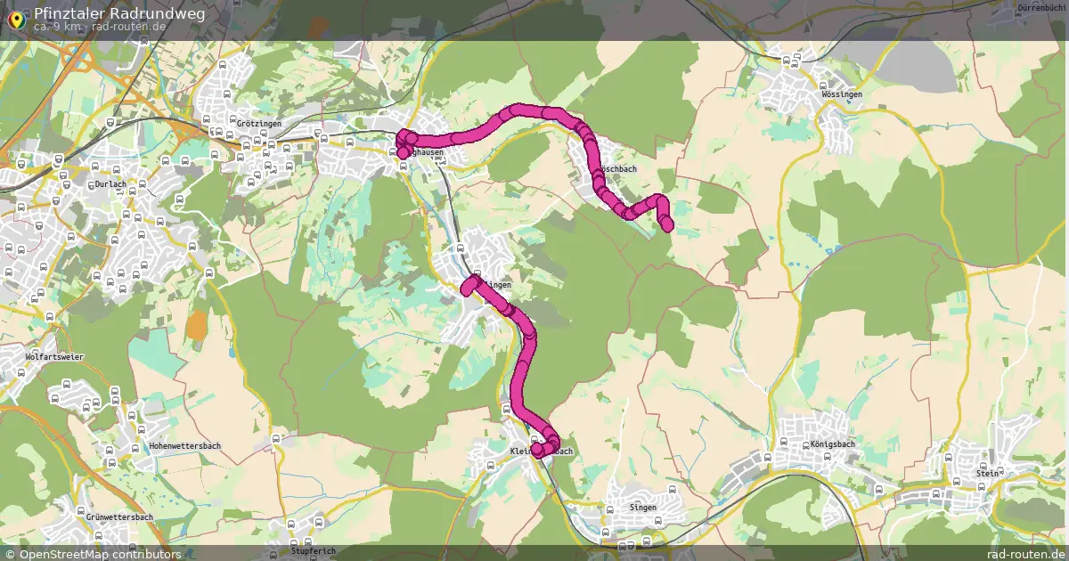 Pfinztaler Radrundweg – Fernradroute auf Rad-Routen.de