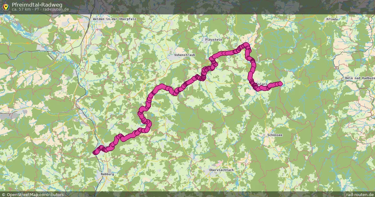 Pfreimdtal-Radweg (PT) – Fernradroute auf Rad-Routen.de