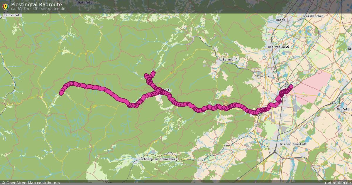 Piestingtal Radroute (43) – Fernradroute auf Rad-Routen.de