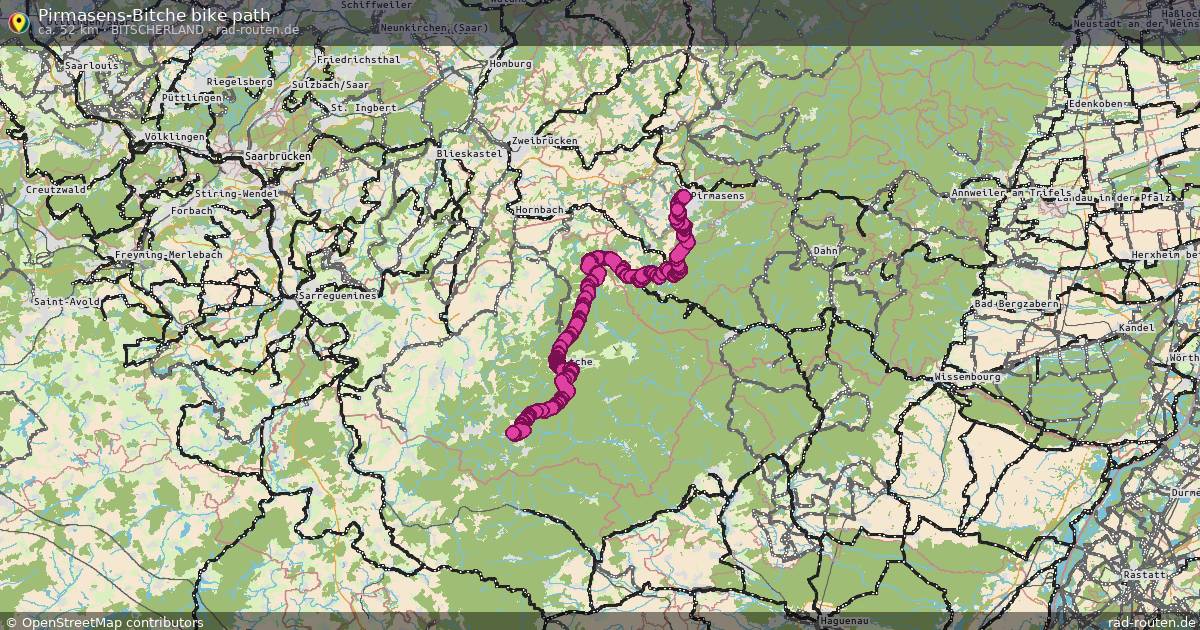 Pirmasens-Bitche bike path (Bitscherland) – Fernradroute auf Rad-Routen.de