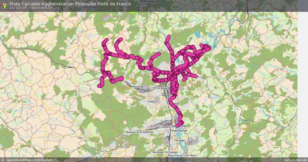 Piste Cyclable Agglomération Thionville Porte de France – Fernradroute auf Rad-Routen.de