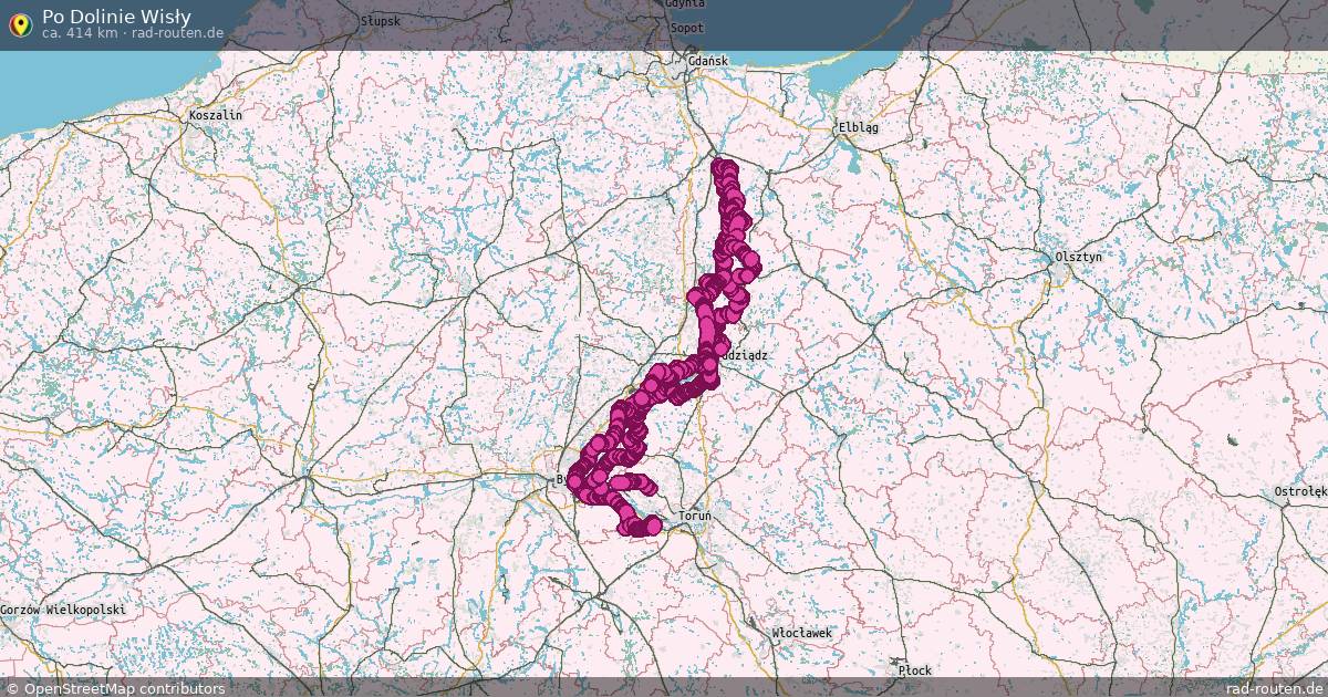 Po Dolinie Wisły – Fernradroute auf Rad-Routen.de