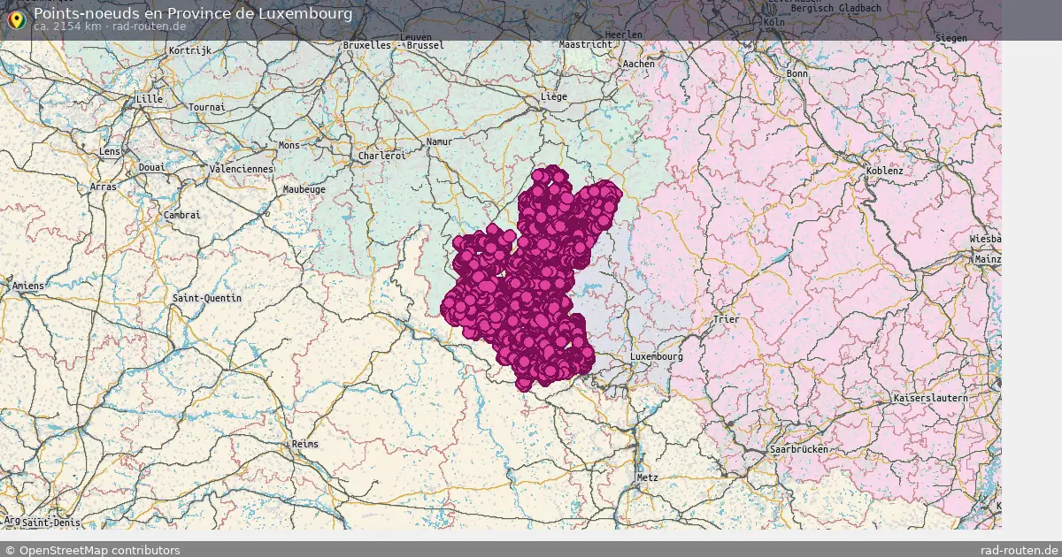 Points-noeuds en Province de Luxembourg – Fernradroute auf Rad-Routen.de