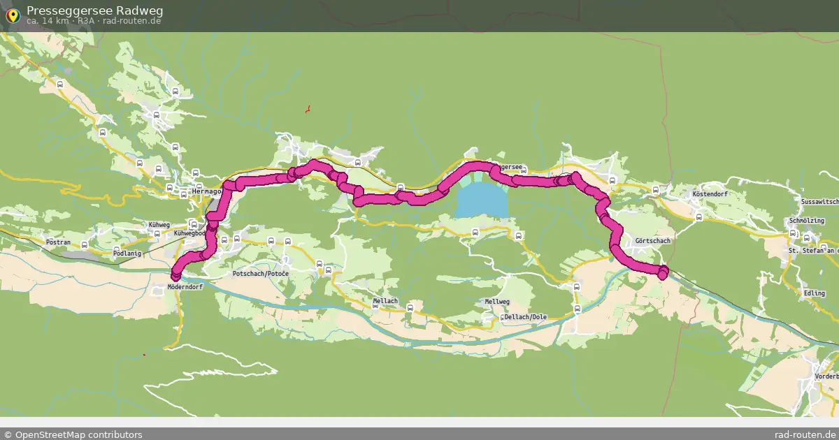 Presseggersee Radweg (R3A) – Fernradroute auf Rad-Routen.de