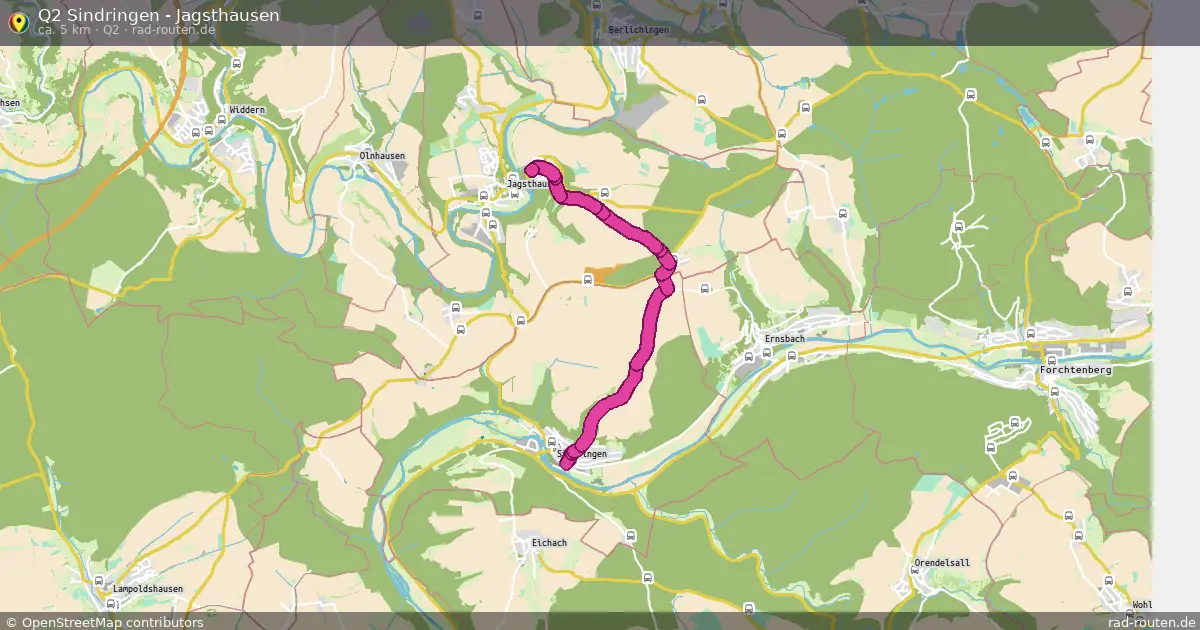 Q2 Sindringen - Jagsthausen (Q2) – Fernradroute auf Rad-Routen.de