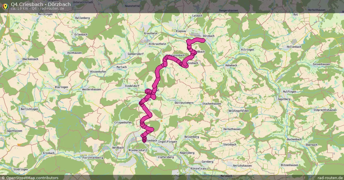 Q4 Criesbach - Dörzbach (Q4) – Fernradroute auf Rad-Routen.de
