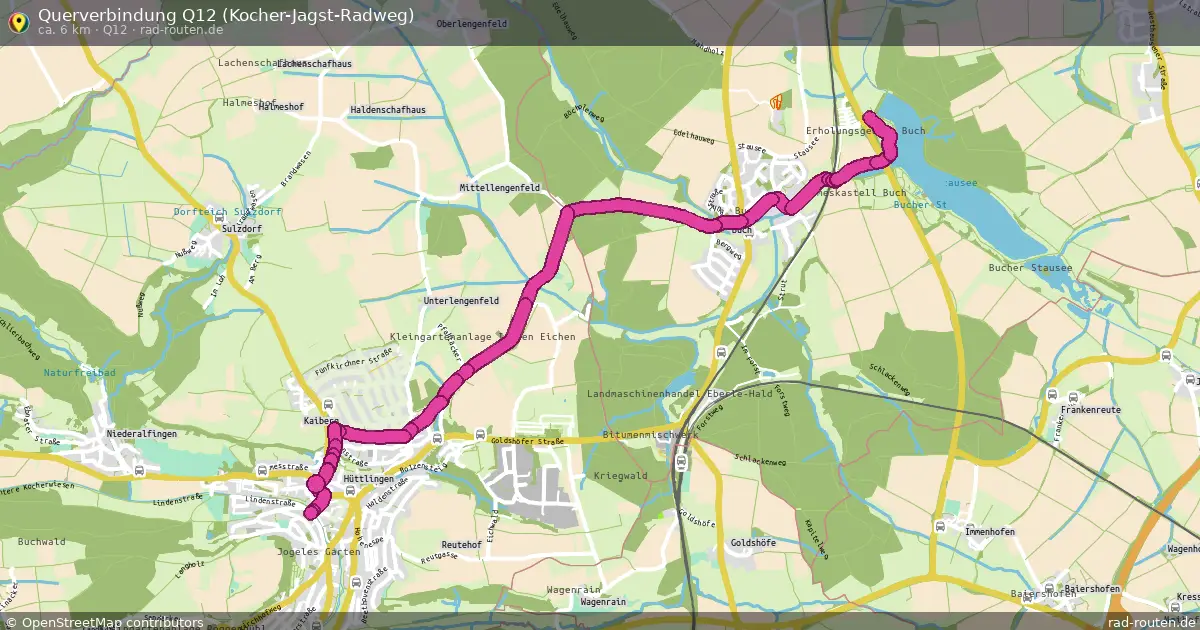 Querverbindung Q12 (Kocher-Jagst-Radweg) (Q12) – Fernradroute auf Rad-Routen.de