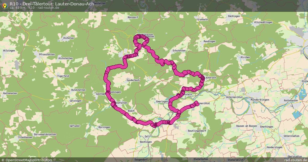 R10 - Drei-Tälertour: Lauter-Donau-Ach (R10) – Fernradroute auf Rad-Routen.de
