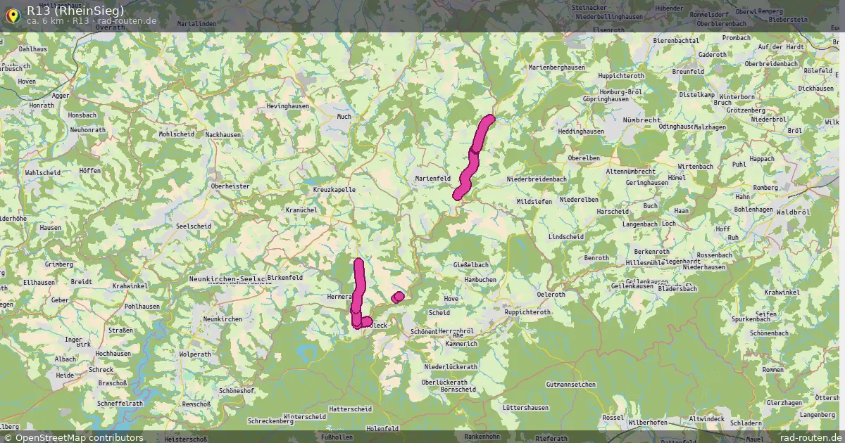 R13 (RheinSieg) (R13) – Fernradroute auf Rad-Routen.de