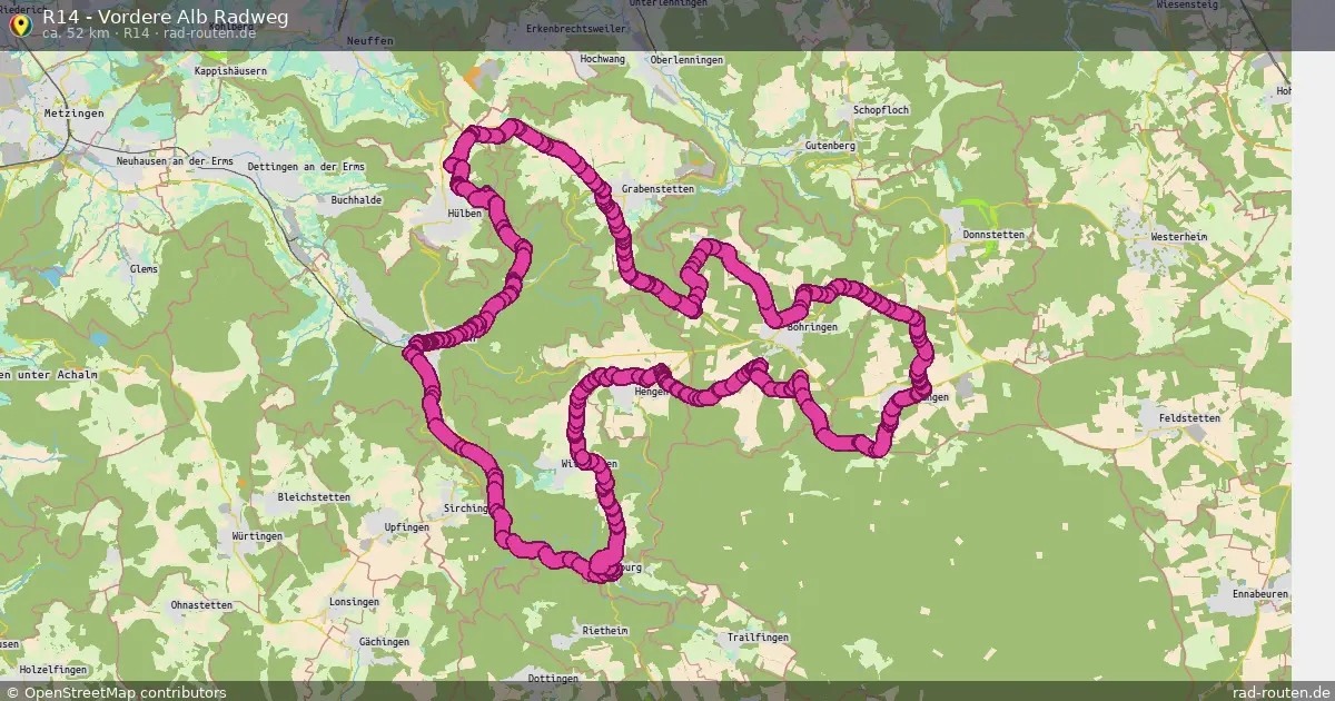 R14 - Vordere Alb Radweg (R14) – Fernradroute auf Rad-Routen.de