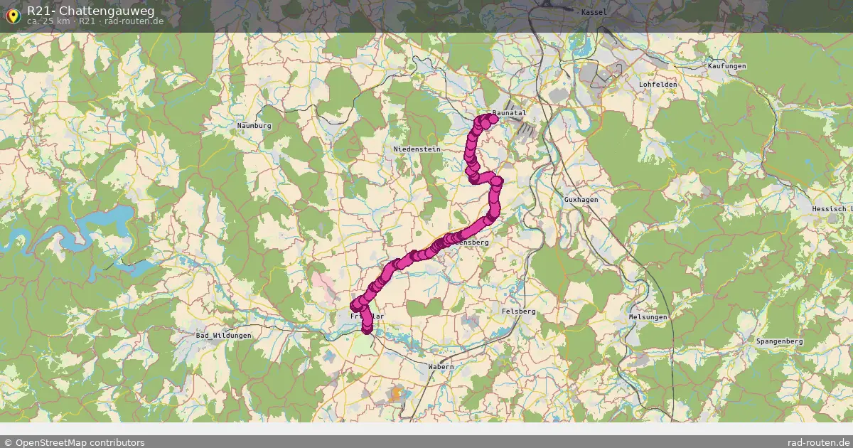 R21- Chattengauweg (R21) – Fernradroute auf Rad-Routen.de