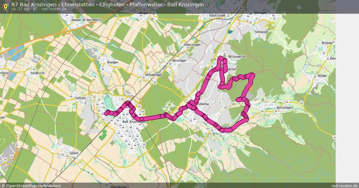 R7 Bad Krozingen - Ehrenstetten - Ellighofen - Pfaffenweiler - Bad Krozingen