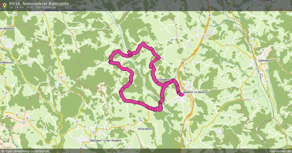 R916, Neumarkter Radrunde (916) – Fernradroute auf Rad-Routen.de
